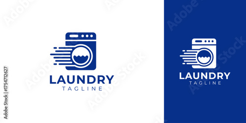 Laundry Logo with Creative Concept Idea Vector Design