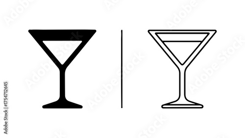 Martini glass outline with transparent background