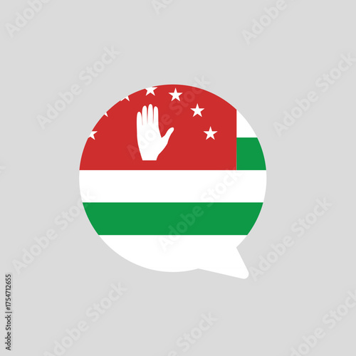 Abkhazia Flag Chat Bubble Icon Design
