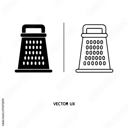 Kitchen grater icon with transparent background
