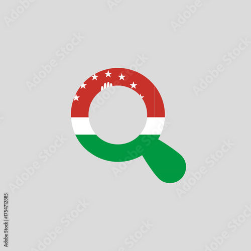 Abkhazia Flag Search Magnifier Symbol