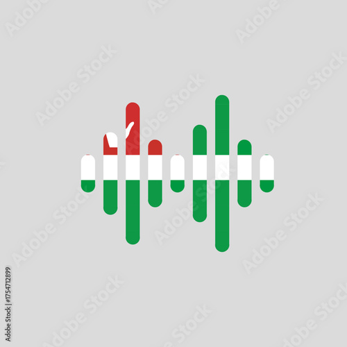 Abkhazia Flag Sound Wave Modern Icon