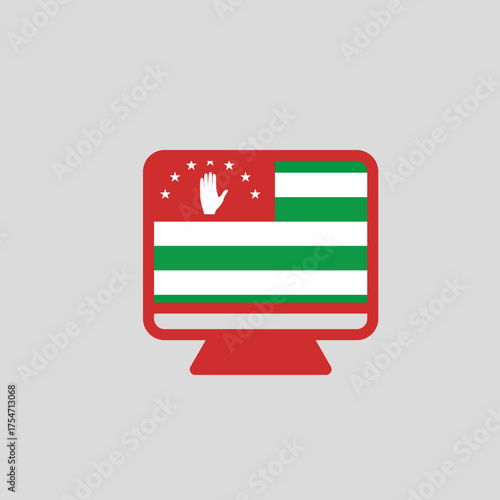 Computer Monitor Display with Abkhazia Flag Theme

