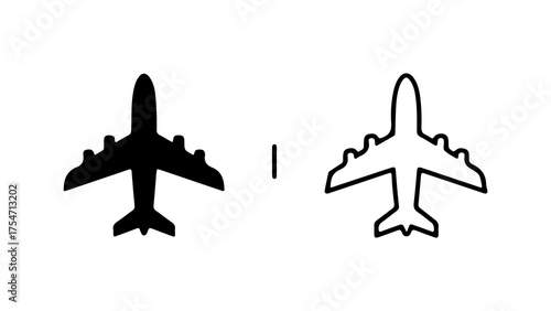 Airplane icon with transparent background