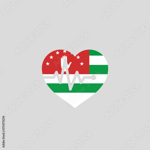 Heartbeat Pulse with Abkhazia Flag Inside