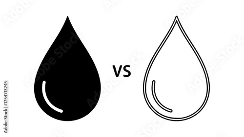 Water droplets comparison with transparent background