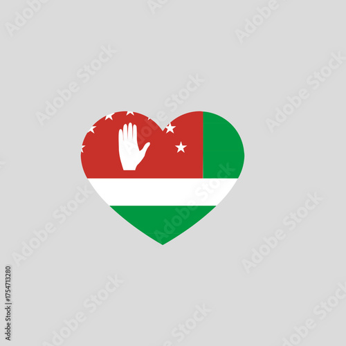 Inner Heart Icon with Abkhazia Flag Inside
