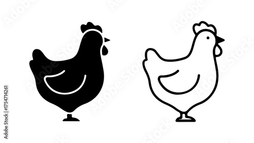 Chicken icons with transparent background