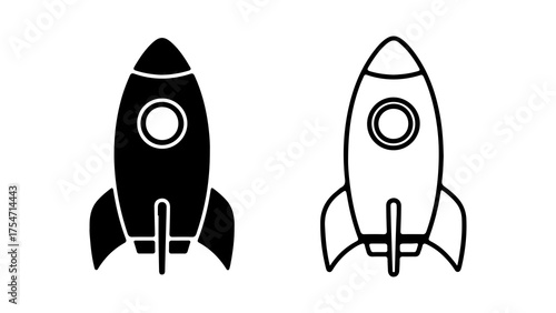 Rocket ship icon with transparent background