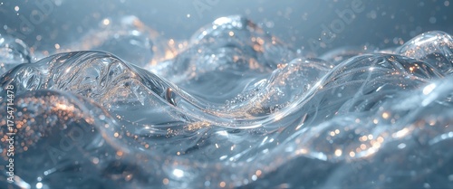 The background of the glass waves sparkles like sound vibrations.
