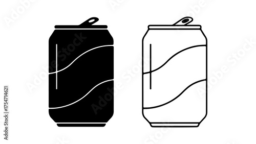 Aluminum cans with opening tabs with transparent background