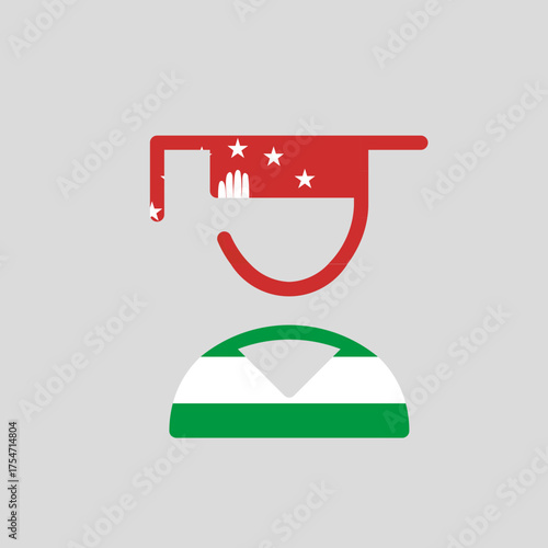 Student Avatar with Abkhazia Flag Illustration