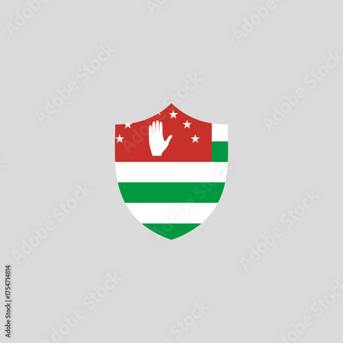 Shield Logo in Abkhazia Flag Concept