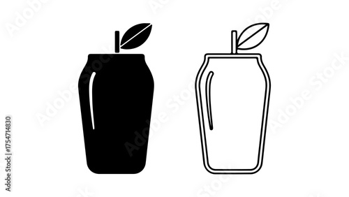 Can sprout with leaf with transparent background