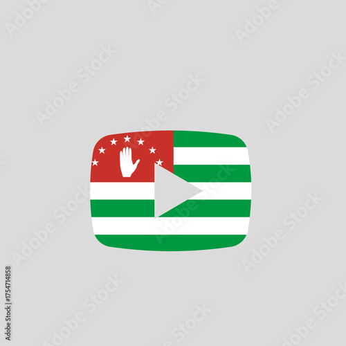 Video Player Interface with Abkhazia Flag Art