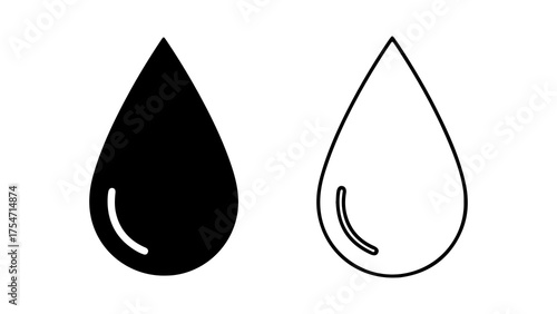 Water drop icon with transparent background