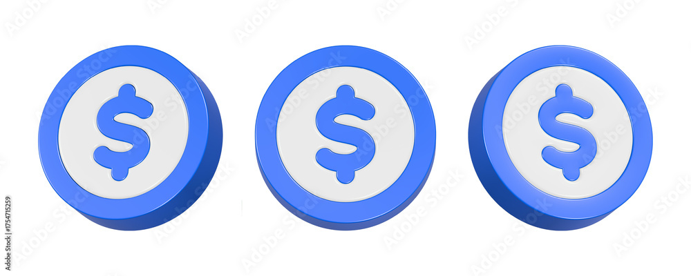 Obraz premium 3d rendering design of US dollar icon symbol for money