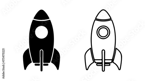 Rocket ship icon with transparent background