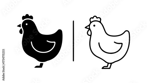Chicken icon set with transparent background