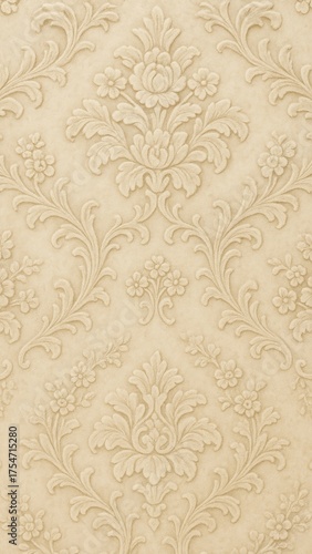 Elegant floral embossed pattern mobile wallpaper