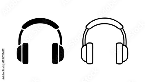 Headphones icon set with transparent background
