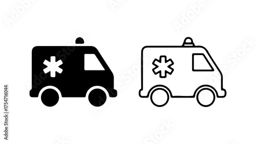 Ambulance icons with transparent background