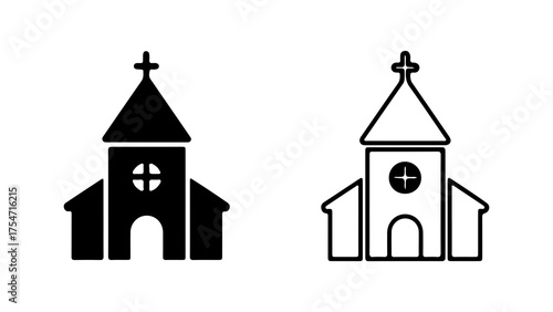 Church building outline with transparent background