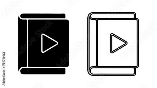 Book with play button with transparent background