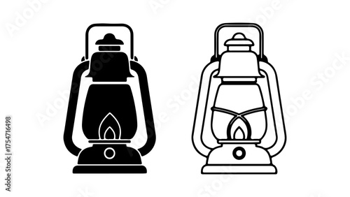 Vintage kerosene lanterns with transparent background