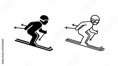 Skier in action with transparent background