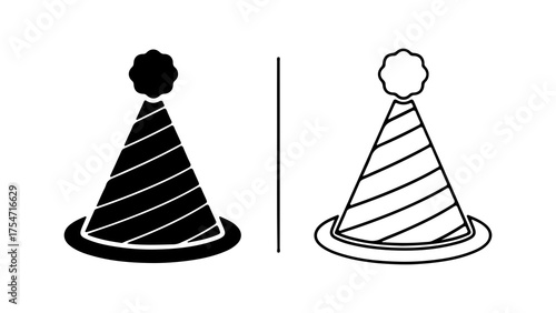 Party hats outline with transparent background