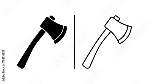 Axe icon set with transparent background