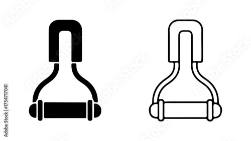 Gym pulley machine outline with transparent background