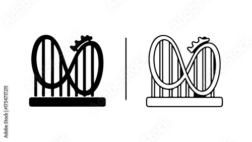 Roller coaster outline with transparent background