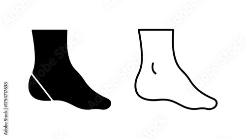 Foot and shoe outline with transparent background