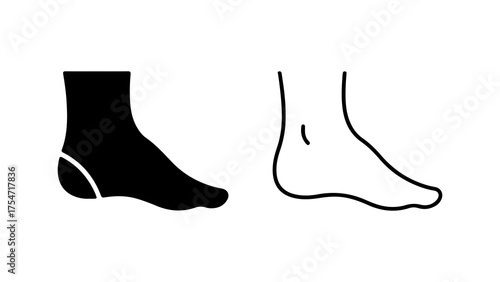 Foot and sock outline with transparent background