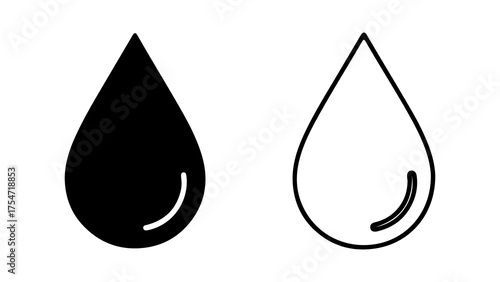 Water drop icons with transparent background