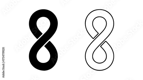 Infinity symbol outline with transparent background
