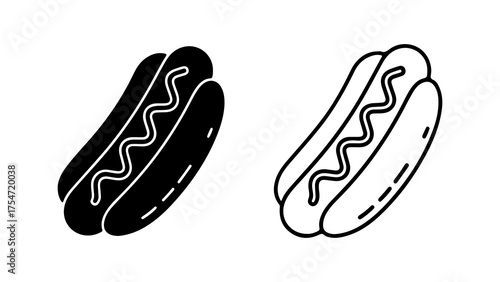 Hot dog icon with transparent background