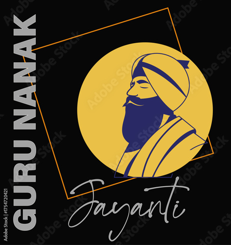 Guru Nanak Jayanti Flat Vector Illustration Design for Poster, Social Media or Banner