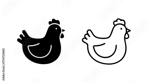 Chicken icon set with transparent background