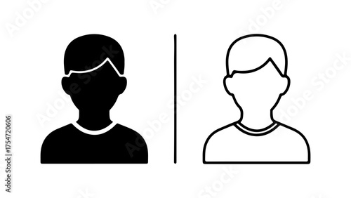 Faceless profile icons with transparent background