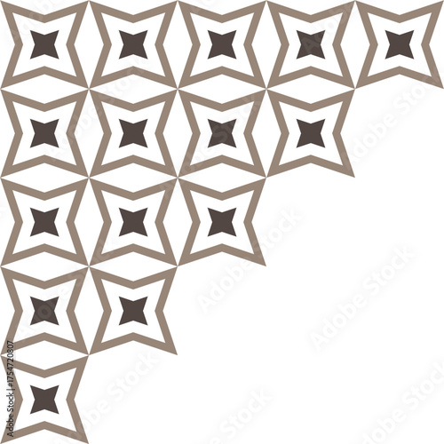 Abstract geometric corner decoration with a modern style