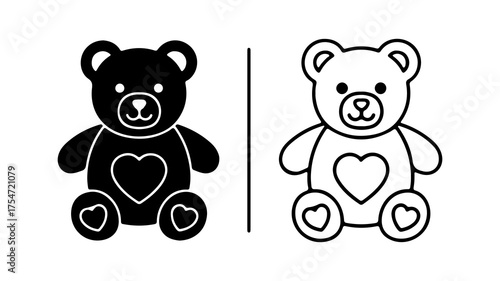 Teddy bear icon with transparent background