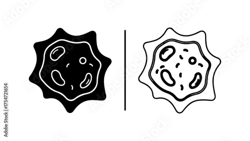 Cell structure outline with transparent background