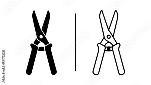 Gardening shears outline with transparent background