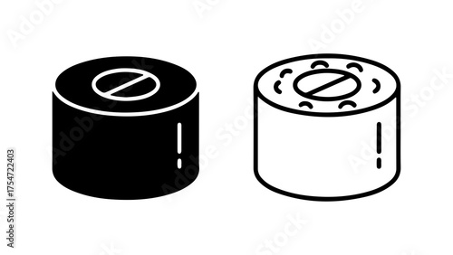 Canned food prohibition sign with transparent background