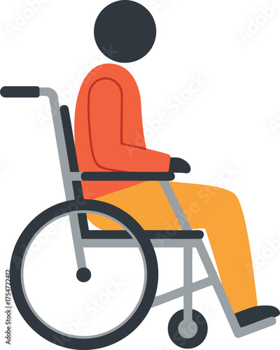 Person in wheelchair ready for mobility and independence illustration vector