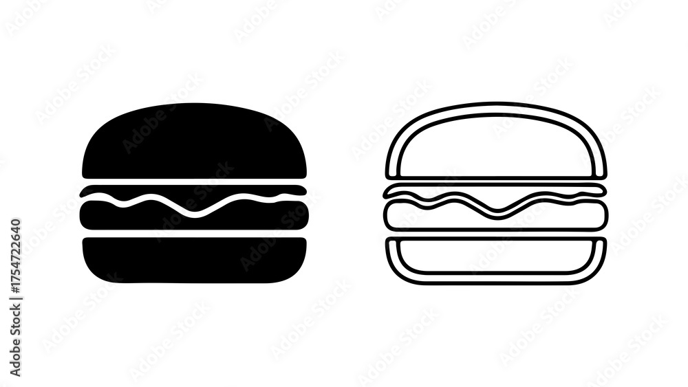 Fototapeta premium Burger icon set with transparent background