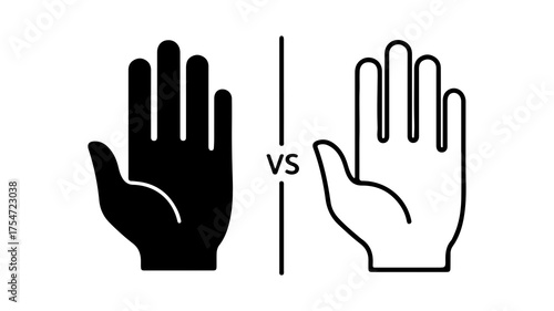 Hands in opposition with transparent background